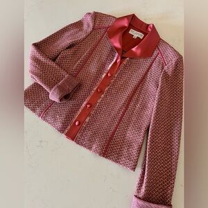 ST. JOHN EVENING JACKET / BLAZER (8); rose pink, mauve, gold, cream